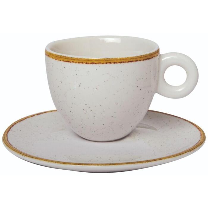 ΦΛΥΤΖΑΝΙ ΚΑΠΟΥΤΣΙΝΟ ΣΕΤ IVORY 200 ML ΜΕ ΠΙΑΤΑΚΙ 14 CM - Image 1