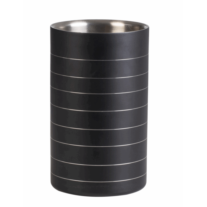 ΣΑΜΠΑΝΙΕΡΑ WINE COOLER 19.5Χ12 ΙΣΟΘΕΡΜΙΚΗ, ΜΑΥΡΗ ΜΕ ΡΑΒΔΩΣΕΙΣ - Image 1